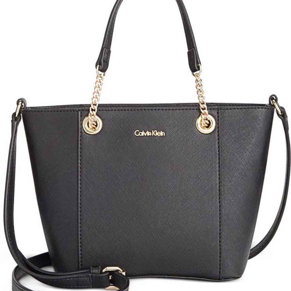 Calvin Klein Saffiano Leather Satchel Mini Bag
